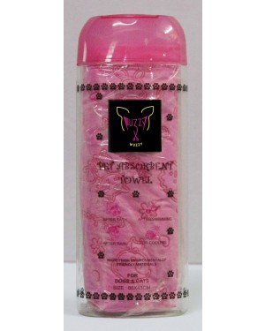 Fuzzy Wuzzy Pet Absorbent/Cooling Towel - Pink
